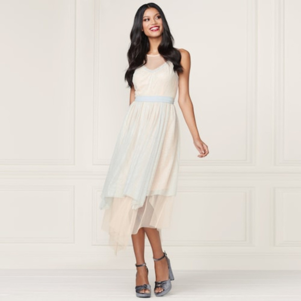 SOLD LC Lauren Conrad Dress Tulle Midi Layered - Picture 2 of 8